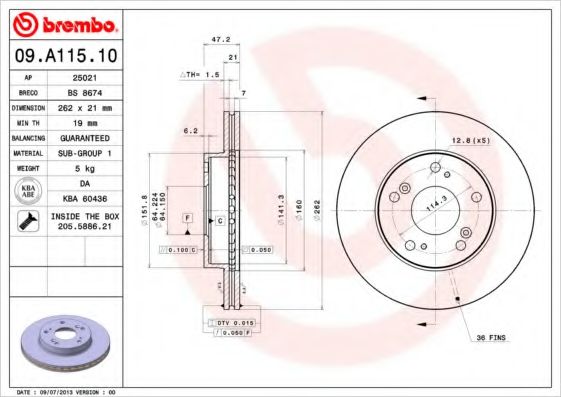 BREMBO 09.A115.10