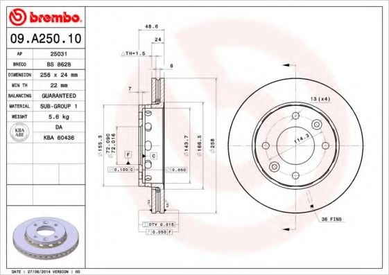 BREMBO 09.A250.10