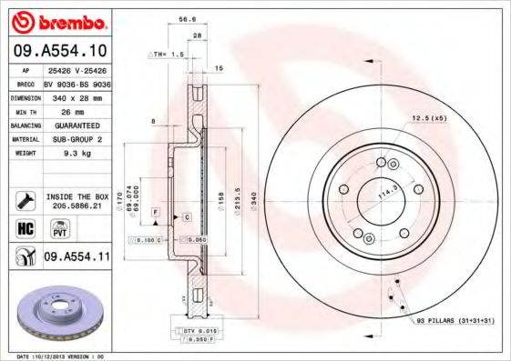 BREMBO 09.A554.10 BREMBO 09.A554.10