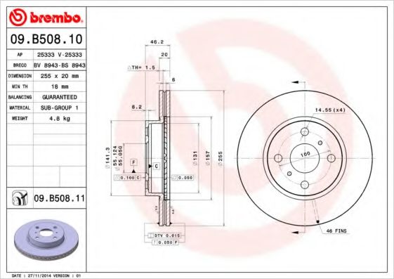 BREMBO 09.B508.10