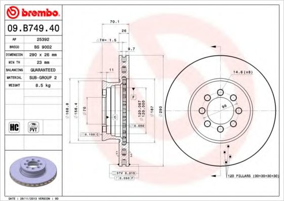 BREMBO 09.B749.40