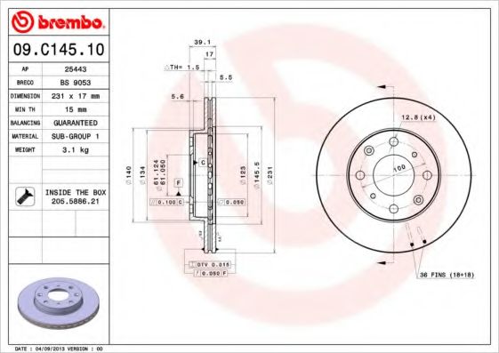 BREMBO 09.C145.10 BREMBO 09.C145.10
