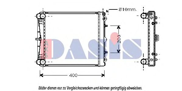 Радиатор, охлаждение двигателя AKS DASIS 170200N Радиатор, охлаждение двигателя AKS DASIS 170200N
