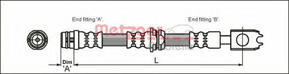 Тормозной шланг METZGER 4116205 Тормозной шланг METZGER 4116205